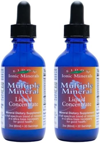 Eidon Multiple Minerals Supplement – Ionic Trace Mineral Drops for Water, Natural Liquid Vitamins to Support Heart Health and Hydration, No Preservatives – 2 oz, 2 Pack