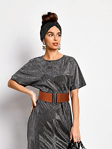 6 Pieces Elastic Belt Stretchy Belt Vintage Waist Belt with Metal Buckle for Women Girl3