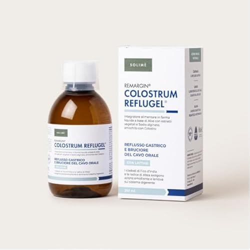 Solimè - Remargin® Colostrum Reflugel® - Integratore Alimentare Per Reflusso Gastrico E Bruciore Del Cavo Orale - Nuova Formula - Flacone Da 250 Ml Con Misurino