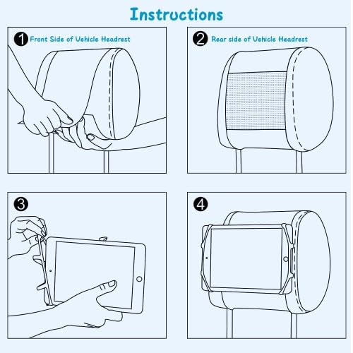 Supporto Tablet Per Auto - Portatablet Universale In Silicone Per Poggiatesta 7-10.5 Pollici - Foto 4