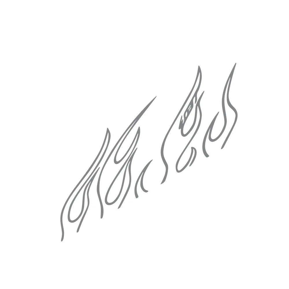 Universal Burning Flames Pattern Vinyl Car Stickers Creative Auto Body Art Decals(Glossy Gray)