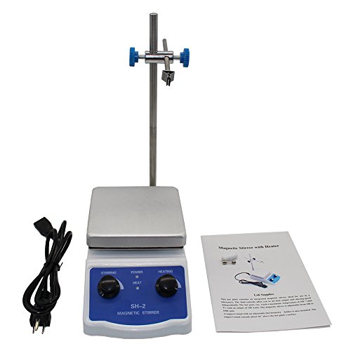 Ultraselect Magnetic Stirrer Hot Plate Magnetic Stirrer Dual Control Lab Mixer 12x12cm Aluminium Panel 0~1600RPM 1L Volume 110V