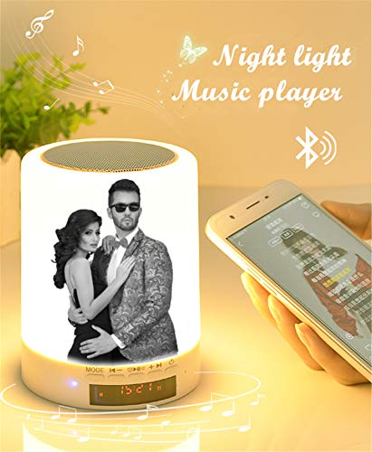 Personalized Photo Night Light Custom Picture Lamp Play Music Usb Charge Clock Night Light Home Decor Personalized Gift For Boyfriend Girlfriend Birthday Gifts For Couples, Friends, Family #TOP1