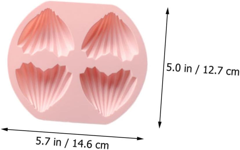 ULTECHNOVO 4-Piece Heart Shape Silicone Baking Molds Set Non-Stick 4 Cavity Madeleine Cake Molds for Fondant and Biscuits for Home Baking