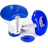 Timisea 2 Stücke Pool Chlor Floater für Chlortabletten, Schwimmender Chlordiffusor mit Schwimmbadwasserthermometer, Langlebiger Pool Chlor Tablet Floater,Geeignet zur Reinigung von Schwimmbädern, Spas