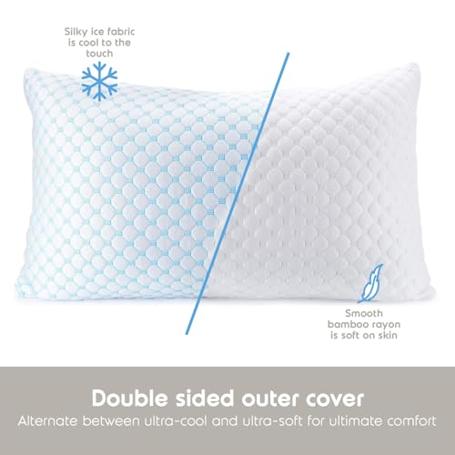 Image of Nestl Bedding Heat and Moisture Reducing Ice Silk and Gel Infused Memory Foam Pillow - Toddler - 2 Pack