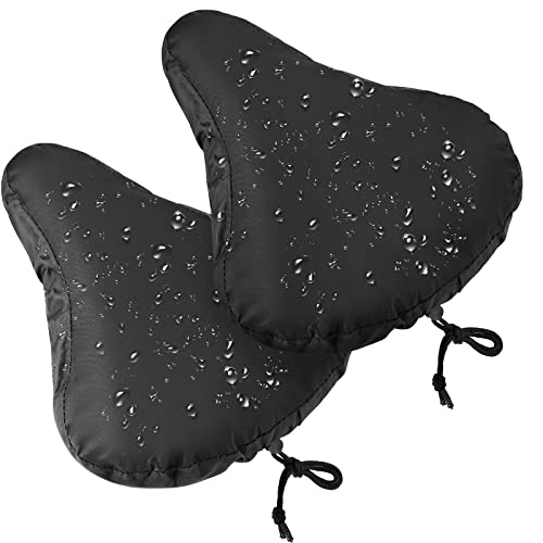 Zacro Bike Seat Cover, 2 Pcs Waterproof Bicycle Seat Cushion Saddle Cover With Drawstring, Rain Dust Protective Bike Seat Protector Accessories For Women Men City Road/Casual Outdoor, 10.8″X10.2″ #TOP9