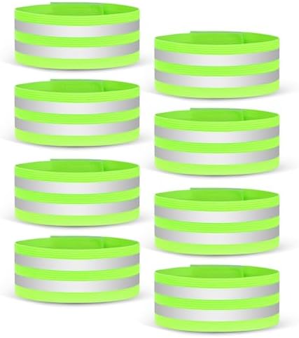 URAQT Reflektorband,4 Stücke Universal Doppel Reflektorbänder Running Sicherheitsband Reflektierend Neon Reflektorbänder für Radfahren Joggen Geeignete Reflektoren für Kinder & Erw