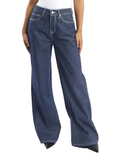 Justalwart Pinstripe Jeans Women Baggy (US 12-14)