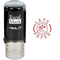 Algopix Similar Product 5 - Round Teacher Stamp  Late Paper  RED