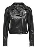 ONLY Onlbest Veste de Motard OTW Noos en Cuir synthétique pour Femme, Noir, XL