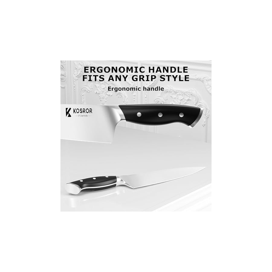 Kitchen Knife Set with Block: 15-Piece German Stainless Steel with Dual Sharpener for Beginners - Covers 95% Kitchen Tasks - Black Full-Tang Ergonomic Handle, Dishwasher Safe, Easy to Use