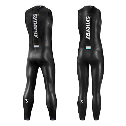 Synergy Triathlon Wetsuit 3/2mm - Volution 2.0 Sleeveless Long John Smoothskin Neoprene for Open Water Swimming (Women 2.0, Women's W3) by Synergy - Image 2