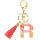 TTYY Initial Letter Keychain for Women Birthday gift To Little Girls Attach to Car Key,Backpack,Purs