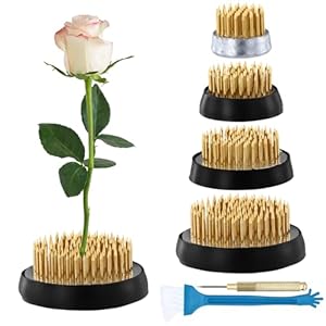 QWORK 4 Stück Blumenigel Kupfer Edelstahlbasis