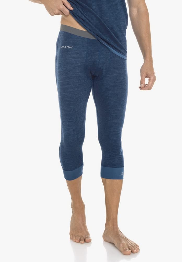 Schöffel Merino - Pantalones Cortos Deportivos (Talla M) - Calzoncillos Largos Que regulan la Temperatura, Leggings térmicos Transpirables en Longitud 3/4 Hombre