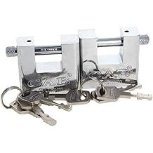 MroMax 2Pcs Keyed Different Padlock, 50mm Wide Iron Padlock with 3 Keys for Lockers, Gates and Warehouses