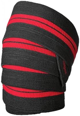 Harbinger Unisex'S Weightlifting Weight Lifting Wrap, Maximum Knee Support, Strength Training Equipment, Red/Black, Pack of 2 78-Inch Black, 46300