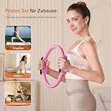 DAILIENFUS Zestaw akcesoriów do pilatesu, 13-częściowy, z piłką do jogi, paskiem do jogi, taśmami fitness, skarpetami do pilatesu, plakatem treningowym i przenośną torbą, zestaw do pilatesu dla kobiet
