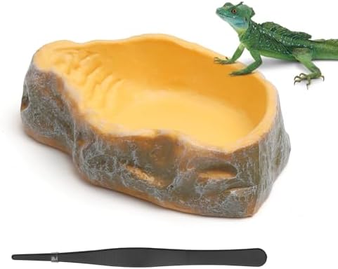 Cuenco de agua para reptiles, terrario, cuenco para tortuga, serpiente, gecko