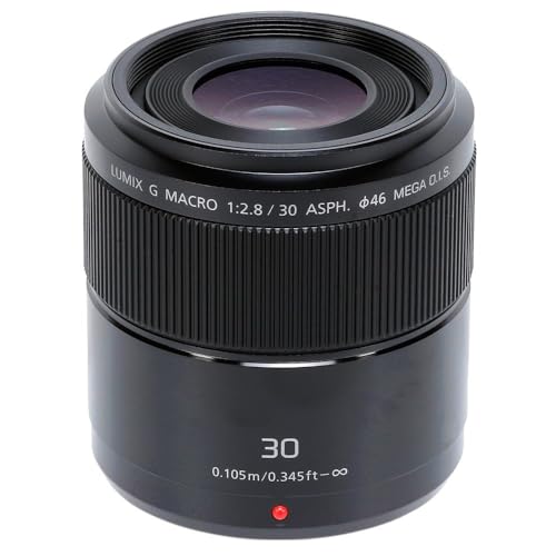 Panasonic Lumix 30mm F2.8 | Objectif Macro à focale fixe H-HS030E (Grande ouverture F2.8, Stabilisé, equiv. 35mm : 60mm) Noir – Compatible monture Micro 4/3 Panasonic & Olympus