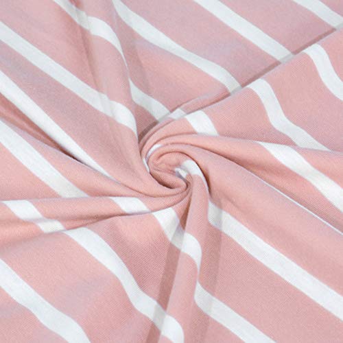 GORLYA Girl's Short Sleeve Floral Print Loose Casual Holiday Long Maxi Dress with Pockets 8 Years (7-8Years/Height:130cm, Pink Stripe)