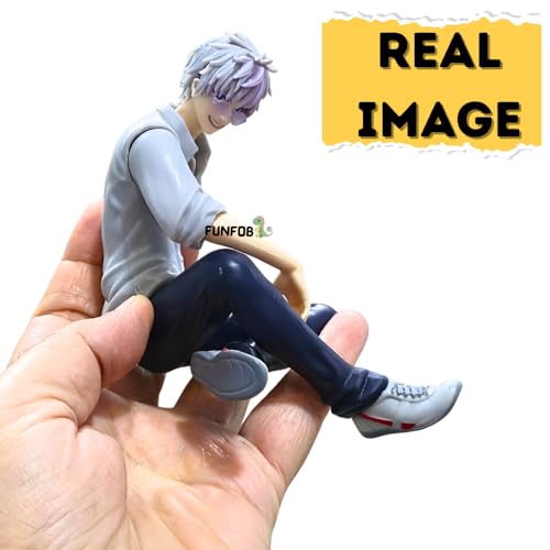 Image of FUNFOB Gojo Action Figure Height -10cm Collectible for Anime Fans Manga Weeb PVC Multicolour | Gojo - Grey Shirt