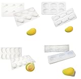 Silikon Backform 1 Stück 6-Loch Mango mit Deckel 1 Stück 6-Loch Zitrone Silikonformen Backen Mango Silikonform Silikon Formen Cedric Grolet Formen Silikonform Zitrone Obst Dessertrahmen Antihaft Prakt