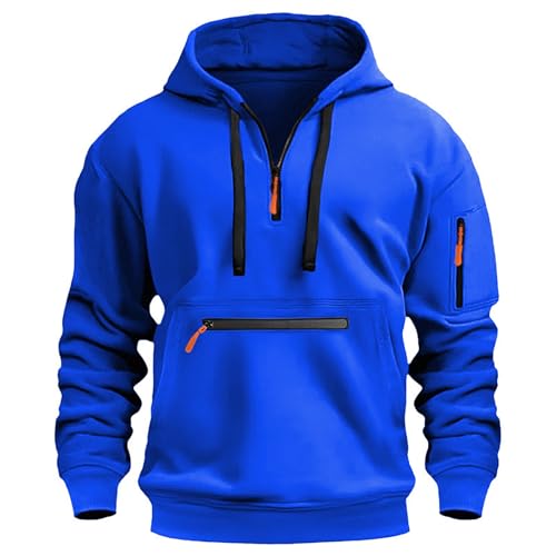 SHAOBGE Of Today Clearance Temu Com Tactical Hoodies For Men Quarter Zip Pullover Vintage Workout Hoodies With Pockets Outdoor Hunting Sweatshirts 8-Blue X-Large
