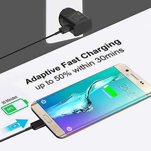 Chargeur Rapide AFC 2A - Bloc d'alimentation USB avec Câble Micro USB de 1,5 m Compatible avec Samsung Galaxy S7/S7 Edge/S6/S6 Edge/S5/S4/A6/J7/J3/Note 5/Note 4/3/LG G4/G3, Xiaomi, Redmi etc (Noir) – Image 3
