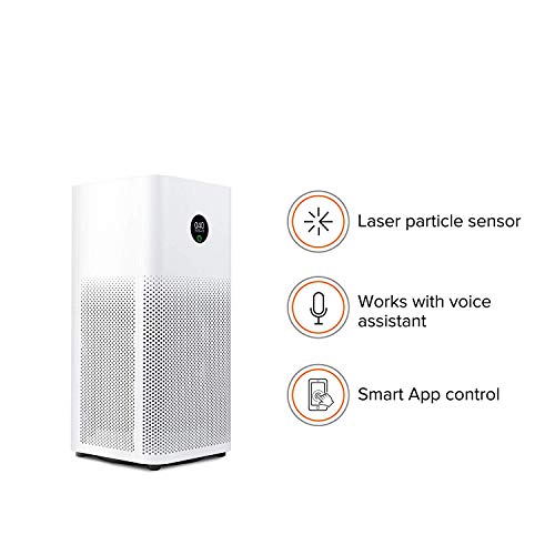 Image of Mi Air Purifier 3 with True HEPA Filter, removes air pollutants, smoke, odor, bacteria & viruses with 99.97% efficiency, coverage area up to 484 sq. ft, Wi-Fi & Voice control - Alexa /GA (white)