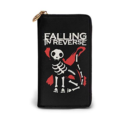 Preisvergleich Produktbild JHGFG Echtes Leder Geldbörsen mit Reißverschluss Geldbörse Reisetasche um Kartenhalter Organizer Clutch Bag Black