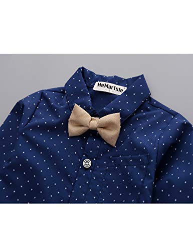 Image of Baby Toddler Boy Formal Gentleman Suits,Dress Short Shirt With Bowtie+Suspender Pants Dressy Outfit