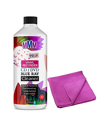 PROFESSIONAL VINYL RECORD CLEANER CD DVD CLEANING FLUID SPRAY Fast Delivery (250ML CAP CLOTH)