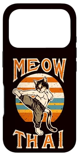 Funny Meow Thai �j���p �����p ���G�^�C �{�N�V���O �L�D�� �X�}�z�P�[�X iPhone 17 Pro �p