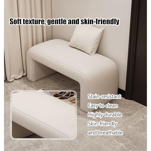 Banc ottoman en cuir marron de 120 cm avec coffre de rangement intégré - 6