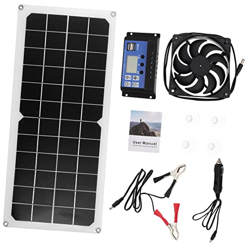 Yardenfun Solfläkt Utomhusfläkt Bärbara Bärbara Fläktar 1 Set Solfläkt För Hundhus Bärbar Dimfläkt Soldriven Minifläkt Inomhuskylning Ventilationssystem Sommarkylare Hundbur