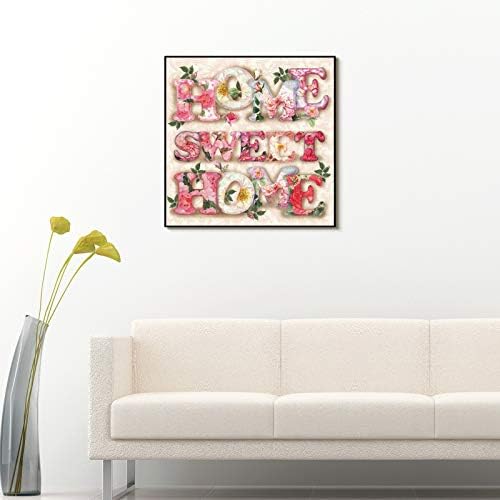 VETPW DIY 5D Diamond Art Painting for Adults Beginners, Flowers Full Drill DIY Rhinestone Painting Embroidery Pictures Cross Stitch Craft Arts for Home Wall Decor (30x30CM) -Sweet Home