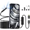 Endoscope Camera with Light 1 Interface with Lightining Adapter, Dual Lens 1920P Borescope Camera with 8+1 Adjustable LED Lights, Semi-Rigid Cable 16.5FT, IP67 Waterproof for iPhone, iPad, Samsung