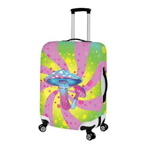 Colorful Mushrooms02 Travel Luggage Cover Protector Washable Elastic Suitcase Cover Luggage Protective Cover for 18-32 Inch Luggage Covers for Luggage Luggage Cover for Suitcase-M2