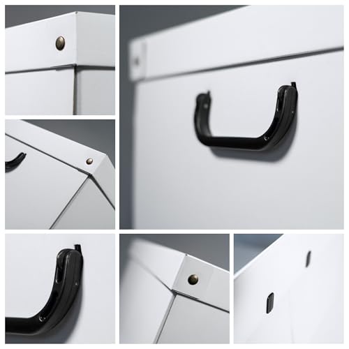 Lavatelli Set of 6 Cardboard Wardrobe Boxes for Clothes and Linen for Changing Seasons and Children’s Bedrooms Gift Box Organizer Storage Large White 40 x 50 x 25 cm, Weiss
