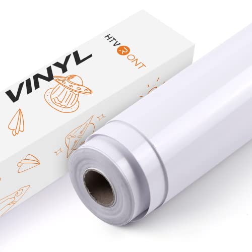 HTVRONT Vinylfolie Plotter Selbstklebend, 30.5cm x 762cm, Matt Weiß