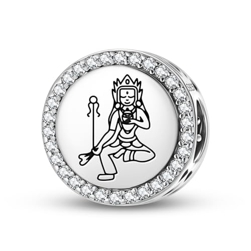 Breloque en argent 925 totem bouddhiste Mandarava pour bracelet