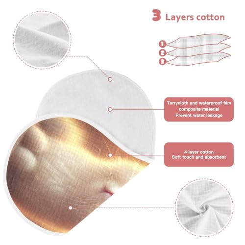 Cat Hat Beige Baby Burp Cloths Cotton Burp Clothes Absorbent Muslin Burp Cloths Soft Burp Cloth Burp Rags for Girl Unisex Boy Newborn 1 Pack 22x11 Inches3