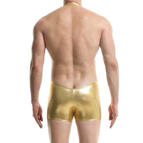 DTODWW Body masculino modelador de couro sintético, peça única, fio dental, tanga boxer, Estilo B, o