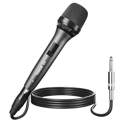 TONOR Professional Vocal Microphone for Singing, Dynamic Handheld Wired Karaoke Mic, Cardioid Studio Microfono with 450 cm/157inch XLR to 1/4" Cable, for Speakers/Mixer Machine/Amp/Speech/Karaoke, D5