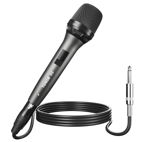 TONOR Professional Vocal Microphone for Singing, Dynamic Handheld Wired Karaoke Mic, Cardioid Studio Microfono with 450 cm/157inch XLR to 1/4" Cable, for Speakers/Mixer Machine/Amp/Speech/Karaoke, D5 by TONOR - Used condition - US$28.54