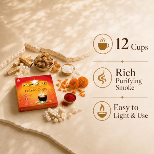 Image of Mangaldeep Loban Cups - Pure & Natural - Rich Aroma (12 Cups)