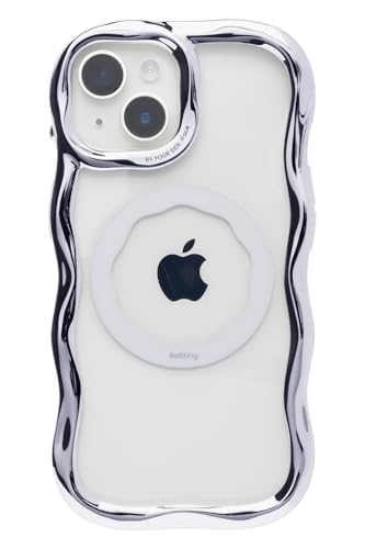 iFace BeBling Wave MagSynq iPhone 15/14/13 �Ή� �P�[�X �N���A MagSafe�Ή� (�V���o�[) �y iPhone15/14/13 �J�o�[ �A�C�t�F�C�X �ϏՌ� �}�O�Z�[�t �E�F�[�u �L���L�� ���� �N���A�P�[�X