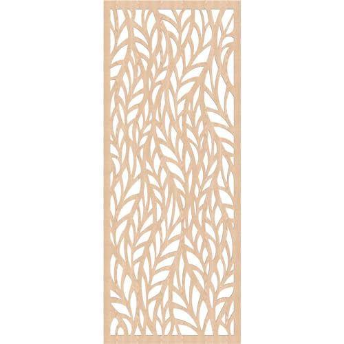 Image of Ortonville Decorative Pierced Fretwork Wood Wall Panels, 33 3 /8 inchW x 84 3 /8 inchH x 3 /8 inchT, Red Oak
